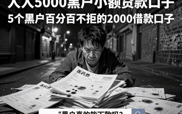 人人5000黑白户小额贷款口子,细致阐述5个黑户百分百不拒的2000借款口子