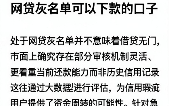 网贷灰名单可以下款的口子,概览五个小额贷款不查征信的平台