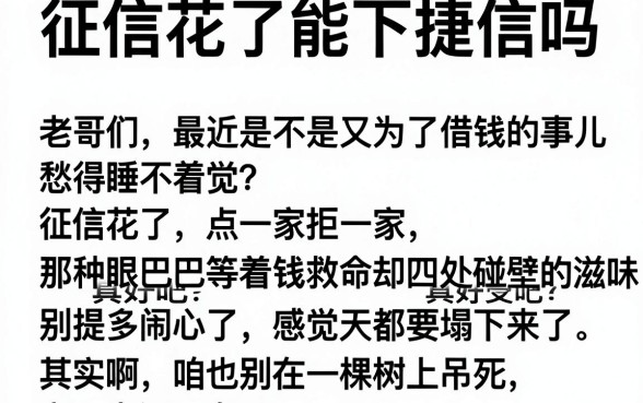 征信花了能下捷信吗，遴选五个芝麻分负面借款的app