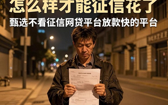 怎么样才能征信花了,甄选五个不看征信网贷平台放款快的平台