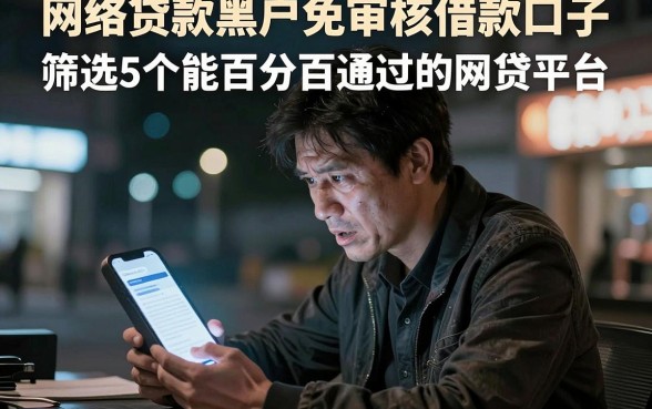 网络贷款黑户免审核借款口子,筛选5个能百分百通过的网贷平台
