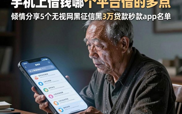 手机上借钱哪个平台借的多点,倾情分享5个无视网黑征信黑3万贷款秒款app名单