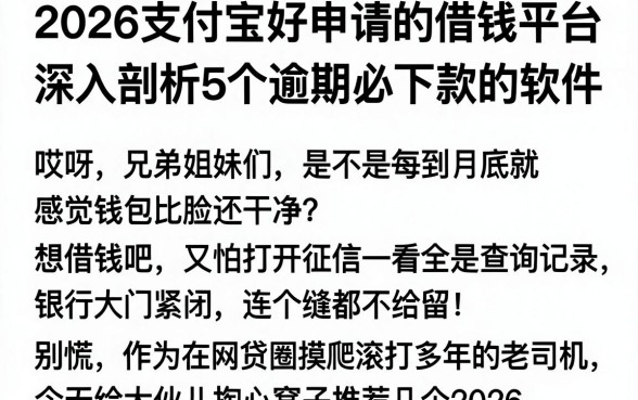 2026支付宝好申请的借钱平台,深入剖析5个逾期必下款的软件