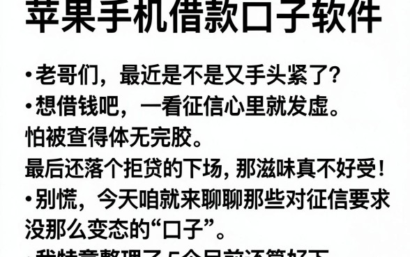 苹果手机借款口子软件，详尽说明5个最新能下来钱的app