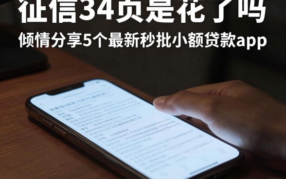 征信34页是花了吗,倾情分享5个最新秒批小额贷款app