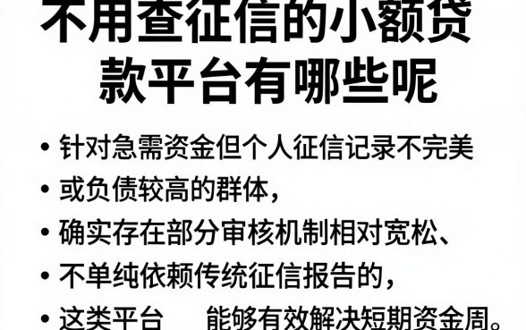 不用查征信的小额贷款平台有哪些呢,整理五个不看负债查询的平台