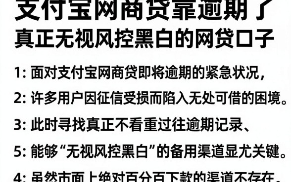 支付宝网商贷靠逾期了,概括五个真正无视风控黑白的网贷口子
