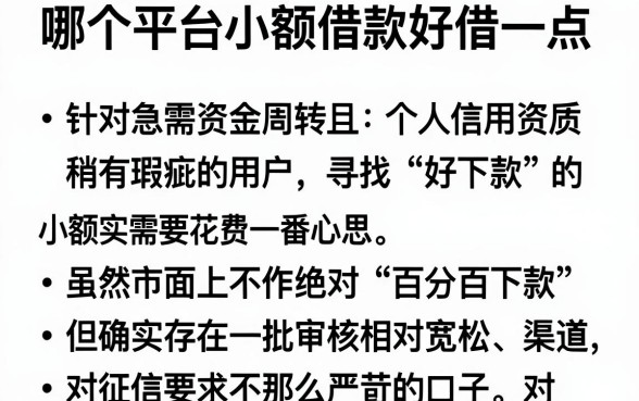 哪个平台小额借款好借一点,条列五个无视黑白好下款的口子