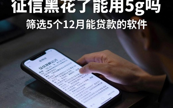 征信黑花了能用5g吗手机，筛选5个12月能贷款的软件