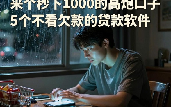 来个秒下1000的高炮口子，规整5个不看欠款的贷款软件