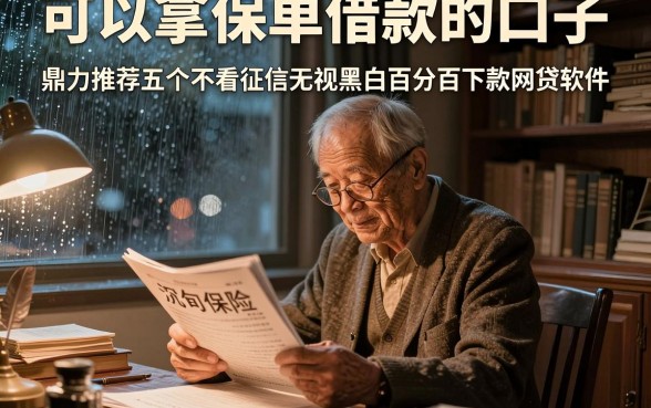 可以拿保单借款的口子,鼎力推荐五个不看征信无视黑白百分百下款网贷软件