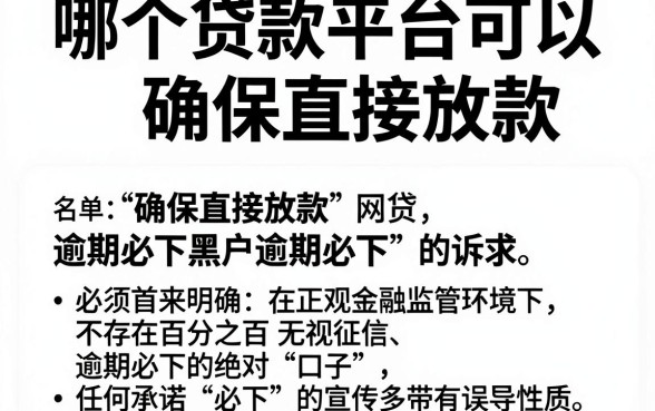 哪个贷款平台可以确保直接放款，枚举五个黑户逾期必下网贷app名单