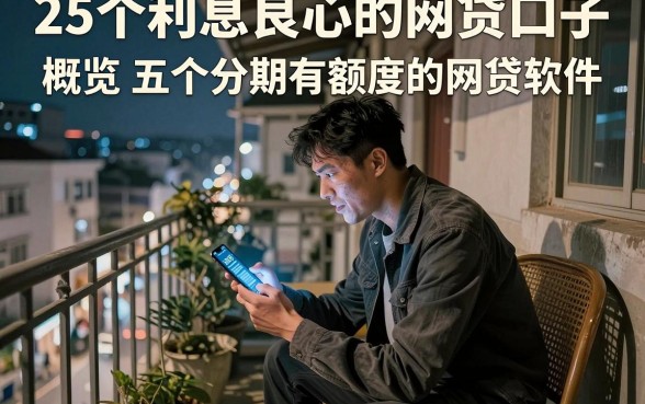 25个利息良心的网贷口子,概览五个分期有额度的网贷软件
