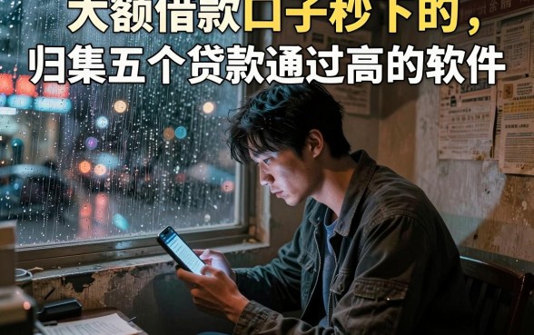 大额借款口子秒下的,归集五个贷款通过高的软件