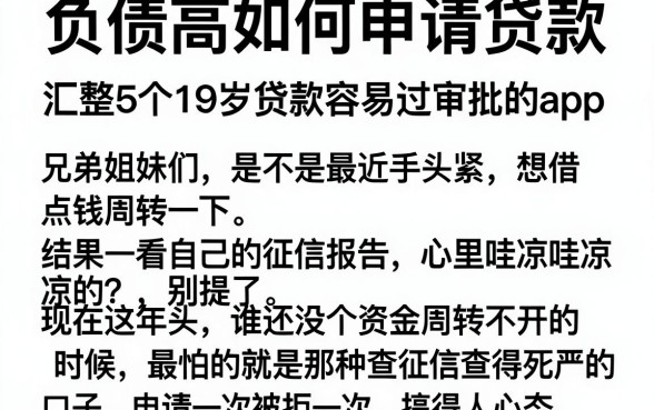 负债高如何申请贷款,汇整5个19岁贷款容易过审批的app