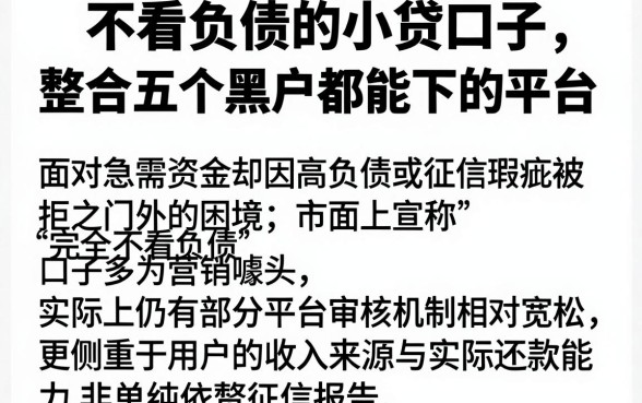 不看负债的小贷口子,整合五个黑户都能下的平台