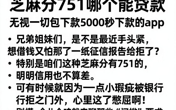 芝麻分751哪个能贷款,细致阐述五个无视一切包下款5000秒下款的app
