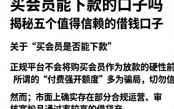 买会员能下款的口子吗,揭秘五个值得信赖的借钱口子