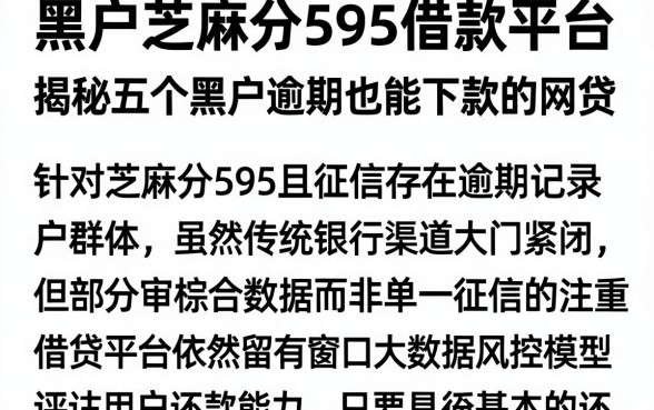 黑户芝麻分595借款平台,揭秘五个黑户逾期也能下款的网贷