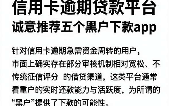 信用卡逾期贷款平台,诚意推荐五个黑户下款app