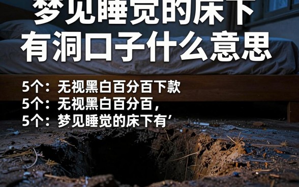 梦见睡觉的床下有洞口子什么意思，汇总5个无视黑白百分百下款的借款平台