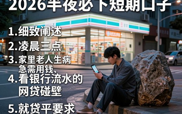 2026半夜必下短期口子,细致阐述五个看银行流水的网贷平台