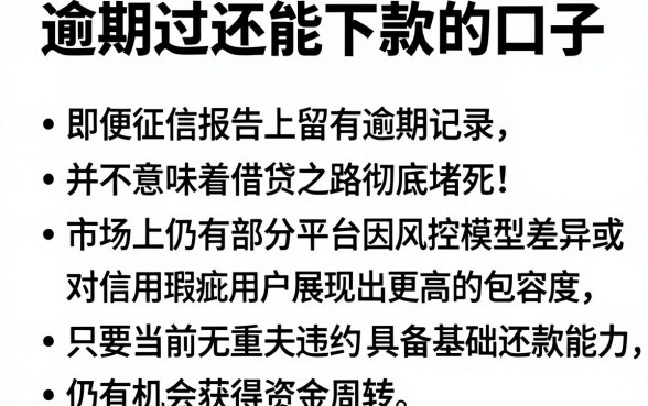 逾期过还能下款的口子,遴选5个有逾期借款容易通过的平台