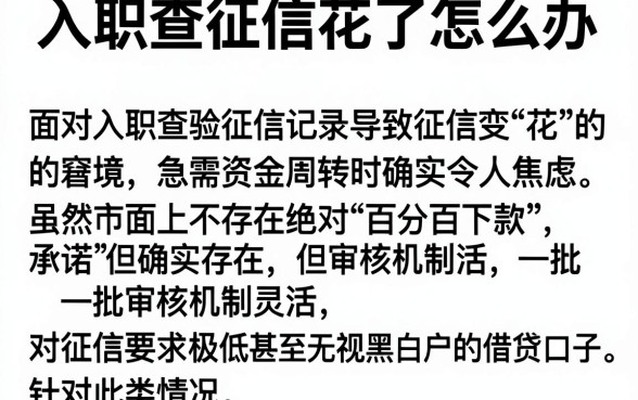 入职查征信花了怎么办,详尽说明五个百分百下款无视黑白户网贷app