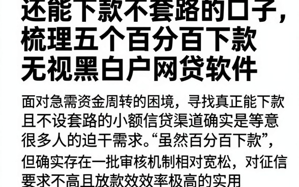 还能下款不套路的口子,梳理五个百分百下款无视黑白户网贷软件