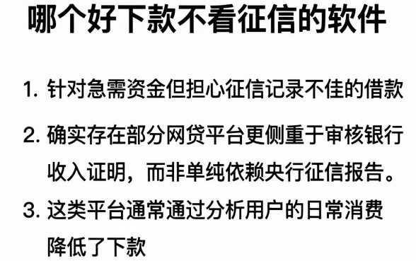 哪个好下款不看征信的软件，胪列五个看银行流水的网贷平台
