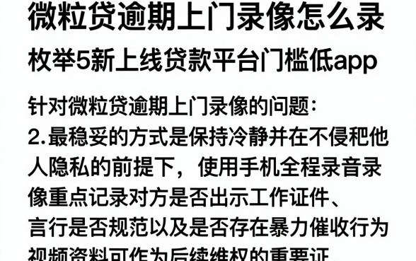 微粒贷逾期上门录像怎么录,枚举5个新上线贷款平台门槛低app