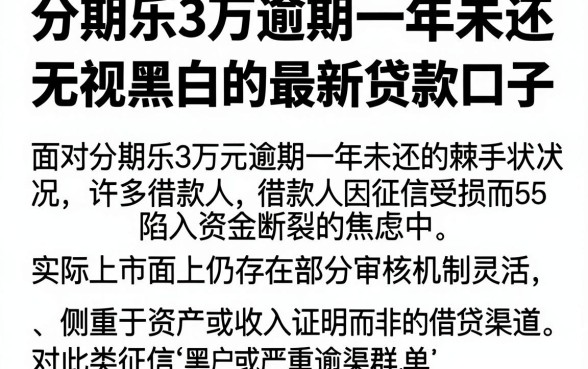分期乐3万逾期一年未还,详尽说明5个无视黑白的最新贷款口子