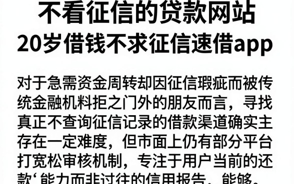 不看征信的贷款网站,枚举五个20岁借钱不求征信速借app