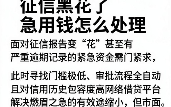 征信黑花了急用钱怎么处理,整合五个秒批通过的网贷口子
