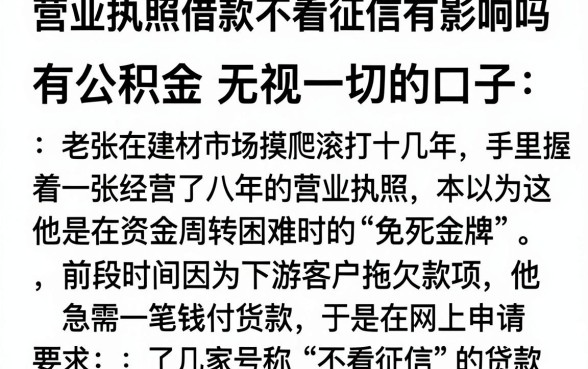 营业执照借款不看征信有影响吗,详细阐述五个有公积金无视一切的口子
