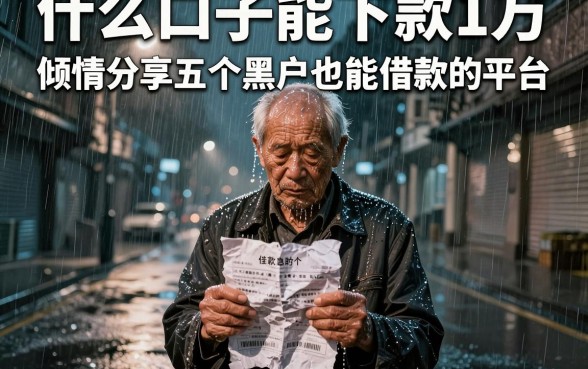 什么口子能下款1万,倾情分享五个黑户也能借款的平台