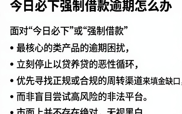 今日必下强制借款逾期怎么办，遴选5个无视黑白的网贷软件