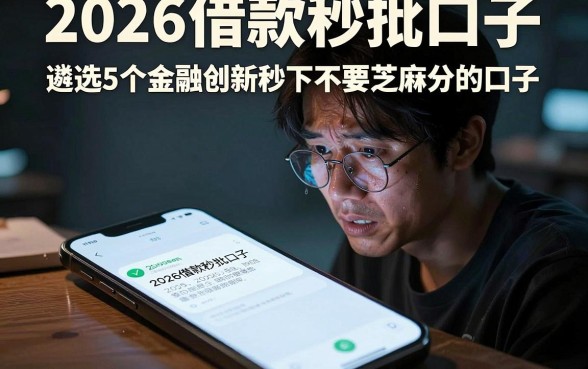 2026借款秒批口子,遴选5个金融创新秒下不要芝麻分的口子