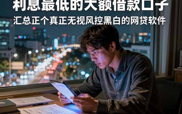 利息最低的大额借款口子,汇总五个真正无视风控黑白的网贷软件