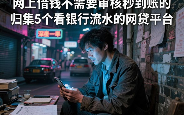 网上借钱不需要审核秒到账的,归集5个看银行流水的网贷平台