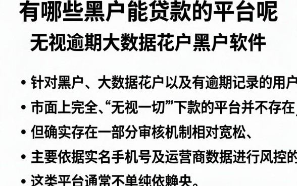 有哪些黑户能贷款的平台呢,精选五个无视逾期大数据花户黑户软件
