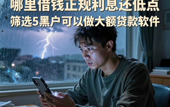 哪里借钱正规利息还低点,筛选5个黑户可以做大额贷款软件