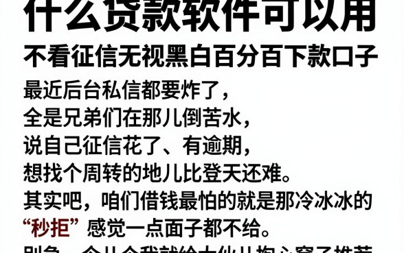 什么贷款软件可以用,理出五个不看征信无视黑白百分百下款口子
