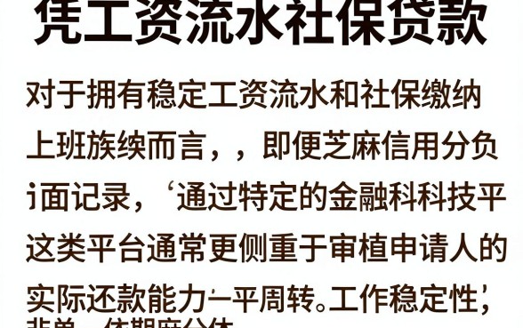 凭工资流水社保贷款,详细阐述五个芝麻分负面借款的app