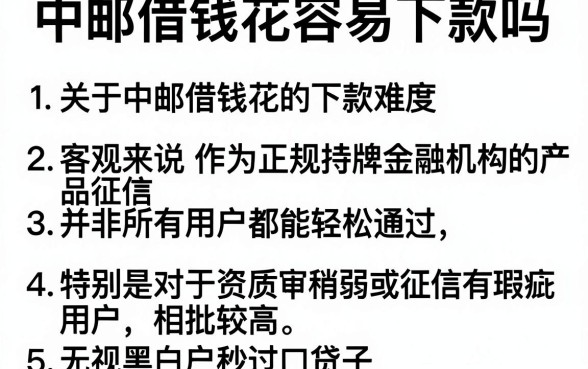 中邮借钱花容易下款吗,枚举5个无视黑白户秒过的网贷口子