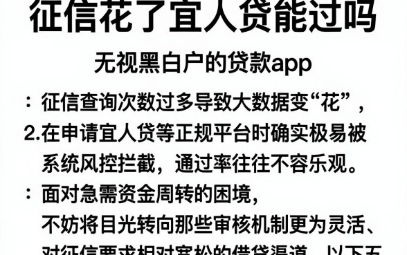 征信花了宜人贷能过吗，枚举五个无视黑白户的贷款app