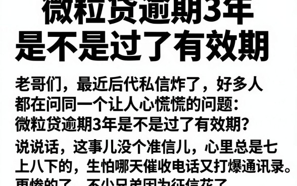 微粒贷逾期3年是不是过了有效期,归集五个征信不好负债高的口子