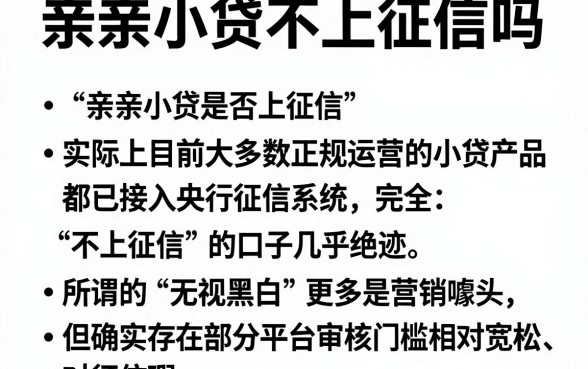 亲亲小贷不上征信吗，归纳五个无视黑花半夜下款的网贷口子