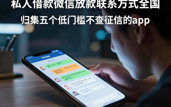 私人借款微信放款联系方式全国，归集五个低门槛不查征信的app