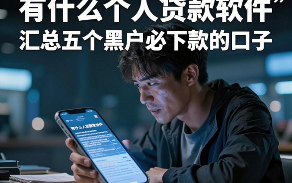 有什么个人贷款软件，汇总五个黑户必下款的口子